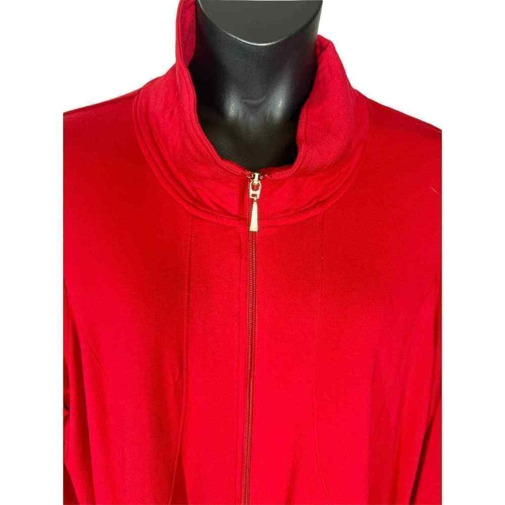 Susan Graver Weekend Red & Gold Long Sleeve Jacket Women’s Size 2X - Picture 2 of 6